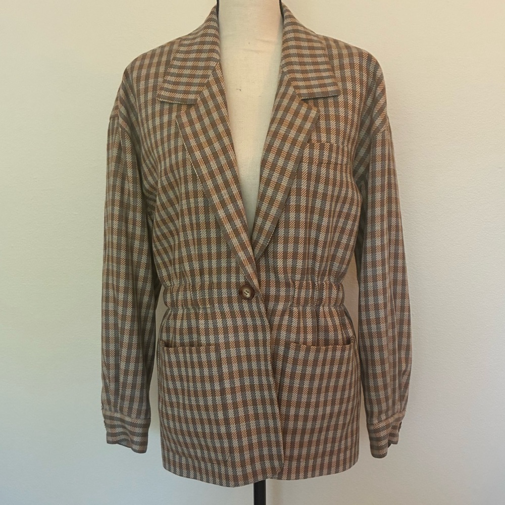 Vintage Schroder Plaid Wool Blazer